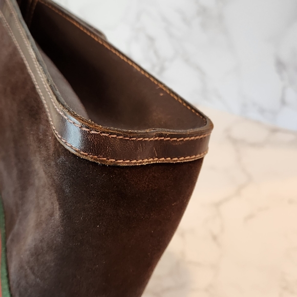 Vintage GUCCI Sherry Line Brown Suede Clutch - Picture 6 of 11